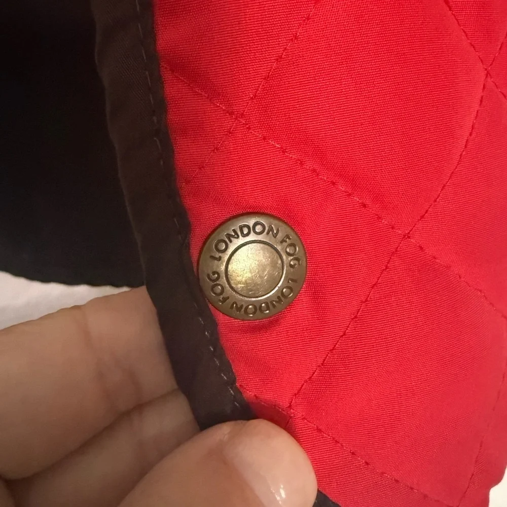 Toddler Girl London Fog Red Quilted Jacket with Hood, size 24 months